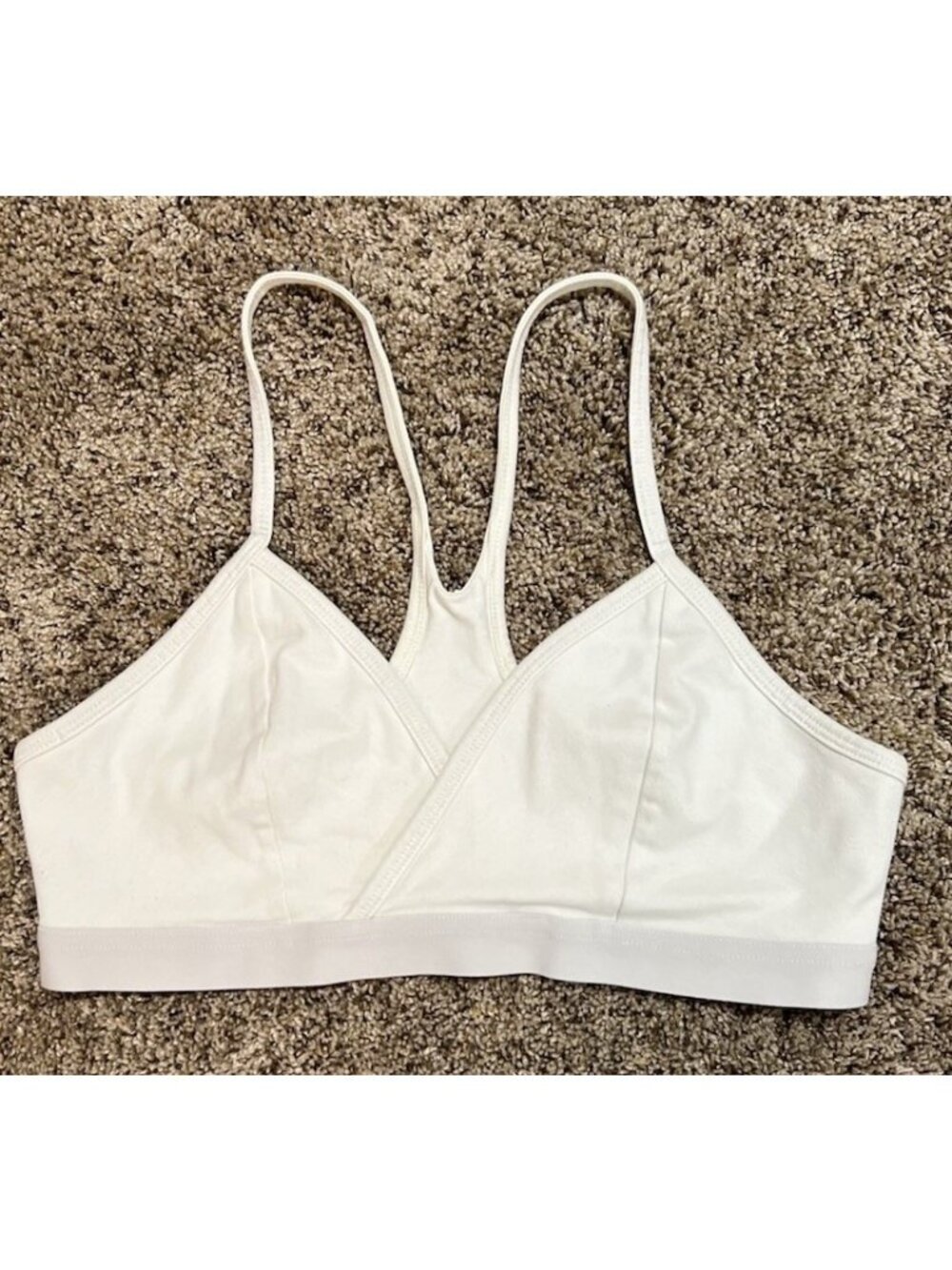 Fabletics Live in Racerback Bralette Medium ~ Ivory